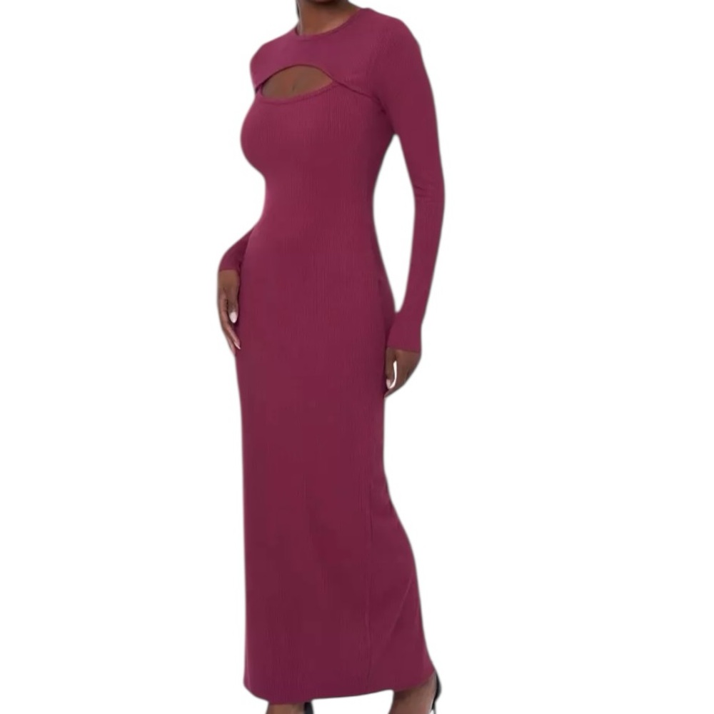 Edited by Remi Bader Women's Cutout Dress burgundy large bodycon